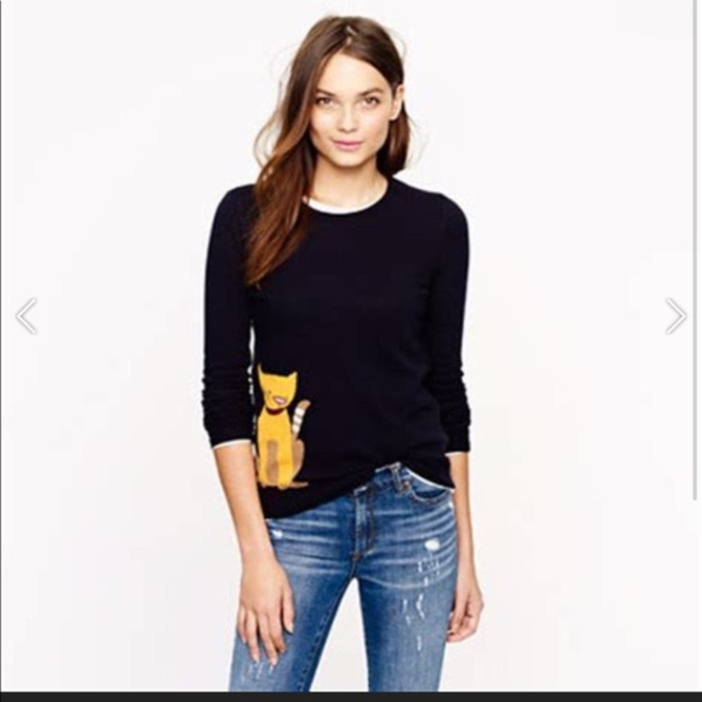 J Crew cat sweater
